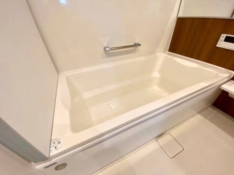 入浴時の動作をサポート　取り付け部内側は手にやさしい曲面仕上げ