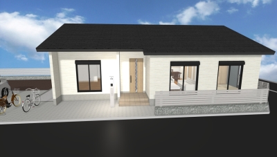 【平屋参考プラン】外観イメージパース （※画像はイメージです）