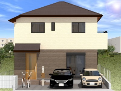 完成予想図（※外観イメージパース）
早期契約でカラーセレクト可能です。期限がございますのでお早めにお問い合わせください。
※あくまでイメージです。オプションなど含まれる場合がございます。