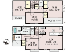 【A号棟】4LDK+パントリー+ダブルバルコニー